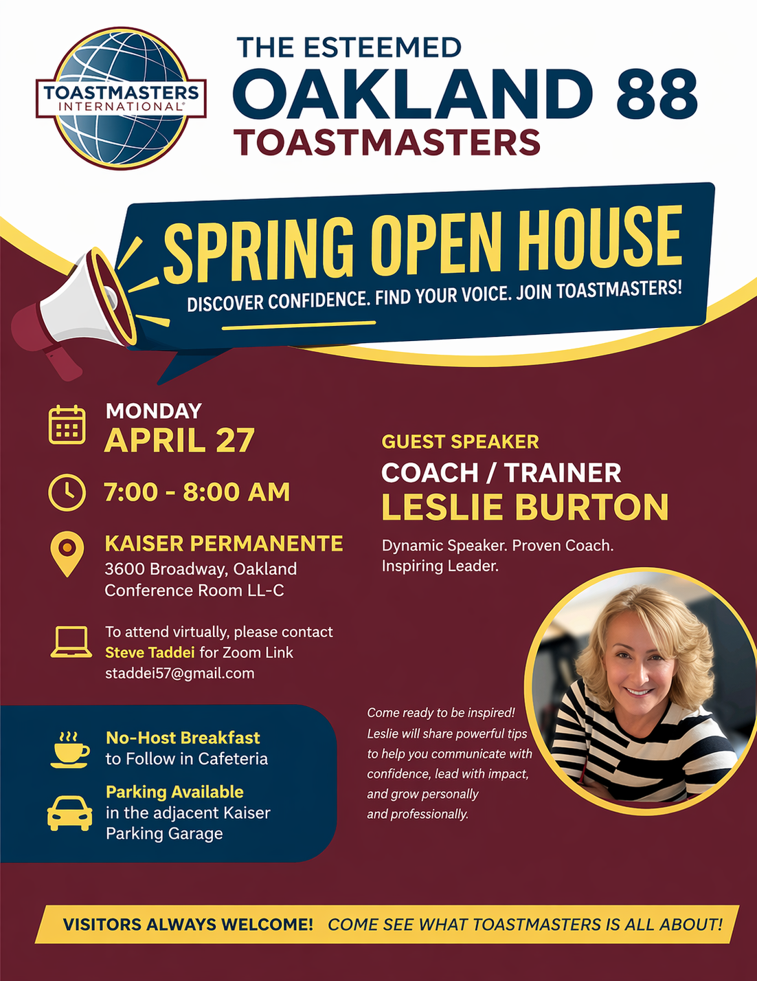 The Esteemed Oakland 88 Toastmasters Spring Open House